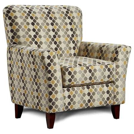 Transitional Accent Chair with Exposed Wood Legs